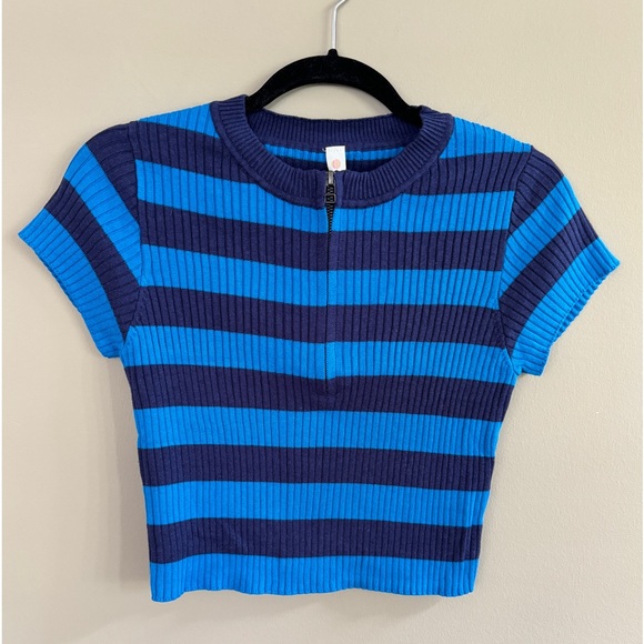 Anthropologie Striped Crop Top - Picture 3 of 7